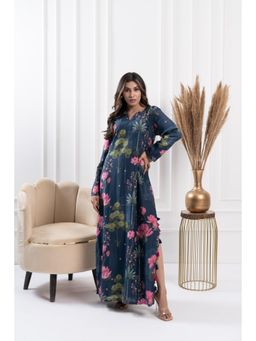 FLAMINGO THE LABEL - Womens Floral Teal Dress