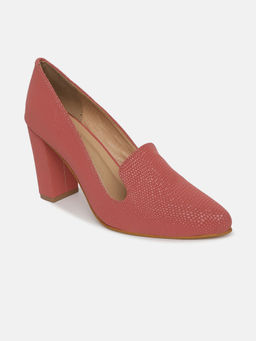 Marc Loire - Women Peach Textured Work Pump Heels