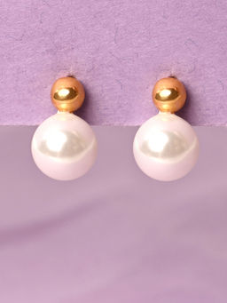 CLARA - 925 Silver Gold Plated Pearl Ball Studs Earrings for Women