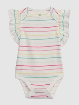 GAP - Girls Striped Flutter Sleeve Bodysuit