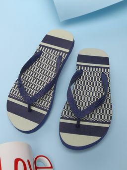 Chupps - Blue Graphic Kaleen Pattupai Rubber Flipflops