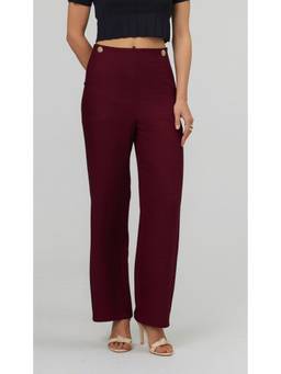 Twenty Dresses by Nykaa Fashion - Women Textured Straight Fit High-Rise Trousers