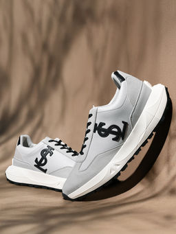 Louis Stitch - Dutch Grey Comfortable Lace-Up Sneakers for Men