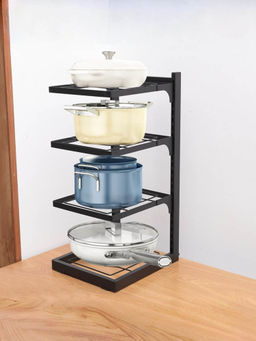 The Better Home - Buckle Type Pot Rack 4 Layer, Black