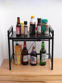 The Better Home - Kitchen Rotatable Rack Carbon Steel, Black