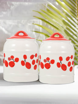 The Better Home - Ceramic Storage Jar with Lid, 2.5L (Pack of 2)