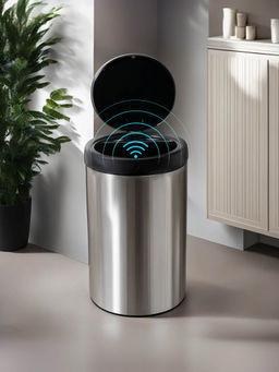 The Better Home - Round Big Automatic Sensor 30L Dustbin, Silver
