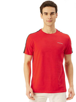 AM SWAN - Mens Red Half Sleeve Crew Neck T-Shirts
