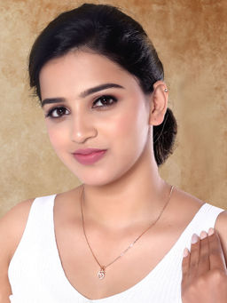 I Jewels - Rose Gold Plated CZ Zircon Heart Chain Pendant Necklace