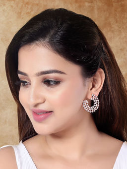 I Jewels - Ethnic Silver Ghungroo Earring Rose Gold