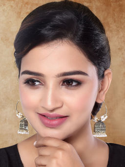 I Jewels - Gold Plated Jhumka Earrings for Women