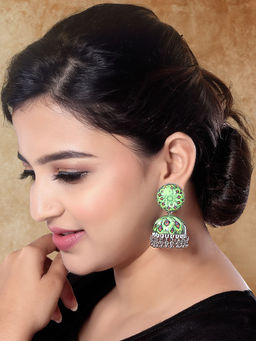 I Jewels - Plated Traditional Jhumka Earrings for Women