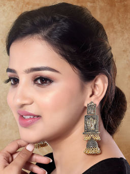 I Jewels - Gold Plated Jhumka Earrings for Women