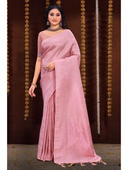 EXCLUSIVA - Pink Banarasi Saree with Unstitched Blouse