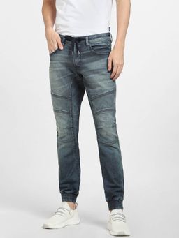 Jack & Jones - Blue Low Rise Pintuck Detail Regular Jeans