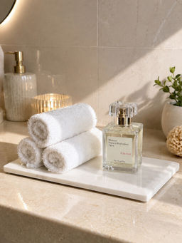 Mason Home - Auric White Marble Flat Tray