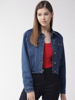 Xpose - Women Blue Washed Denim Jacket