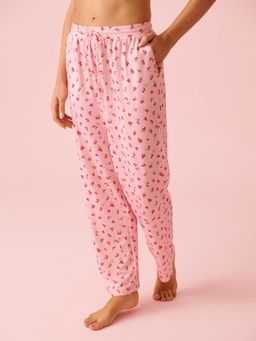 La Vie En Rose - Strawberry Print Super Soft Pyjama Pants Pink