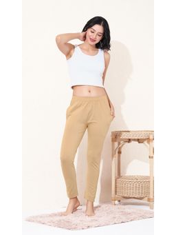 Quira - Womens Pure Cotton Printed Pyjama Beige