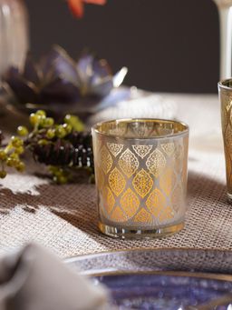 Pure Home + Living - Gold Patterned Pearl Finish Votive
