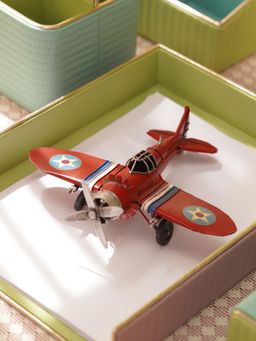 Pure Home + Living - Red Metal Decorative Vintage Plane