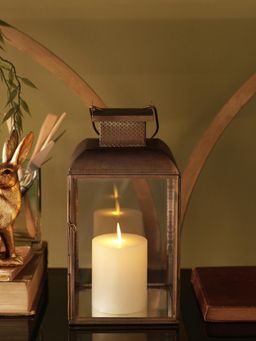 Pure Home + Living - Brown Antique Finish Metal Tall Lantern