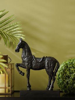 Pure Home + Living - Black Horse Bust Polyresin Figurine with Stand