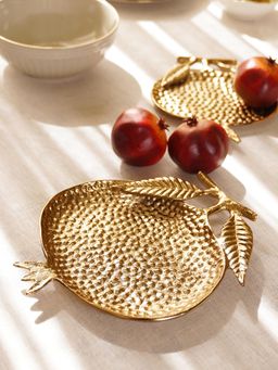 Pure Home + Living - Gold Metal Pomegranate Decorative Platter