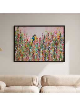 ARTCREST - Love Feathers Large Painting Black Box Framed Canvas Wall Art Painting