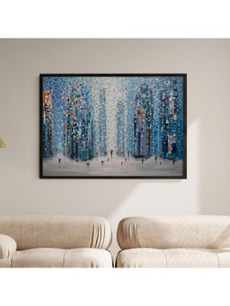 ARTCREST - Metropolitan Dreams Large Painting Black Box Framed Canvas Wall Art Painting