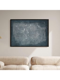 ARTCREST - Minimal Abstract Blue Large Painting Black Box Framed Canvas Wall Art Painting
