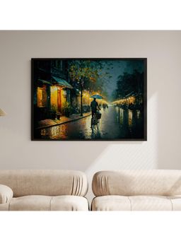 ARTCREST - Night time, Ha Noi, Vietnam Large Painting Black Box Framed Canvas Wall Art Painting