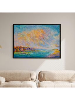 ARTCREST - Radiant Heart Large Painting Black Box Framed Canvas Wall Art Painting