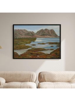 ARTCREST - Salt Marsh Large Painting Black Box Framed Canvas Wall Art Painting