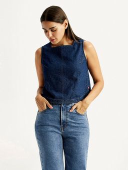 Levi's - Women Solid Blue Square Neck Top