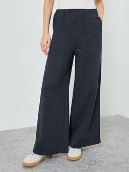 Styli - Women Charcoal Wide Leg Elasticated Trackpant