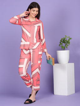 Sweet Dreams - Women Peach Printed Shirt and Pyjama