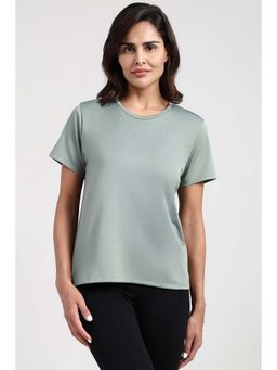Van Heusen - Green Microfibre Half Sleeves Pull On T-Shirt