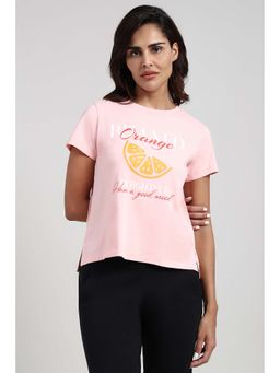 Van Heusen - Pink Cotton Blend Half Sleeves Pull On T-Shirt