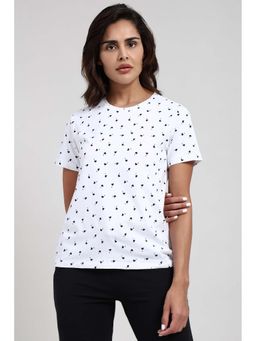 Van Heusen - White Cotton Half Sleeves Pull On T-Shirt