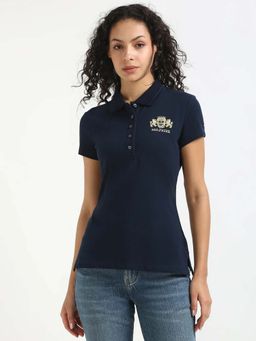 Tommy Hilfiger - Blue Cotton Half Sleeves Polo T-Shirt
