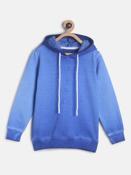 Tales & Stories - Boys Blue Casual Polycotton Embroidered Hoodie