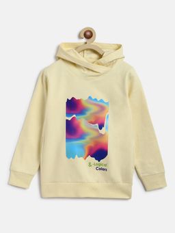 Tales & Stories - Boys Off White Cotton Poly Digital Print Hoodie