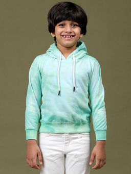 Tales & Stories - Boys Sky Blue Cotton Tie and Dye Hoodie