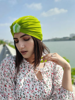 Hair Drama Co. - Embellished Turban - Lime Green