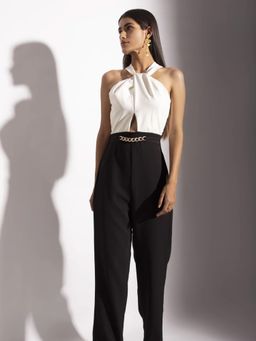 Label Iris - Black & White Chain Jumpsuit