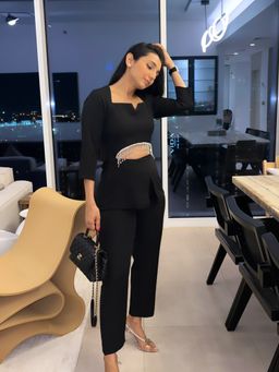 Label Iris - Black Embellished Cut Out Co-Ord (Set of 2)