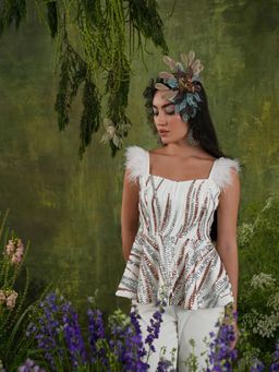 Label Iris - Ivory & Sequin Feather Co-Ord (Set of 2)