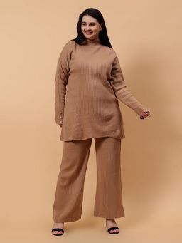 GAIIA - Brown Women Straight Full Sleeve Co-Ord Set