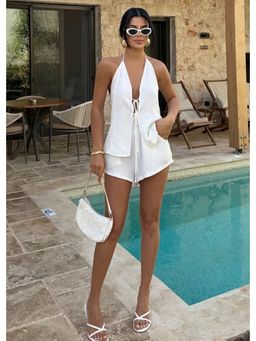 GAIIA - White Candida Linen Top with Shorts